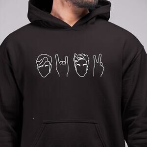 Dolan Twins Black Graphic Hoodie Ethan Grayson